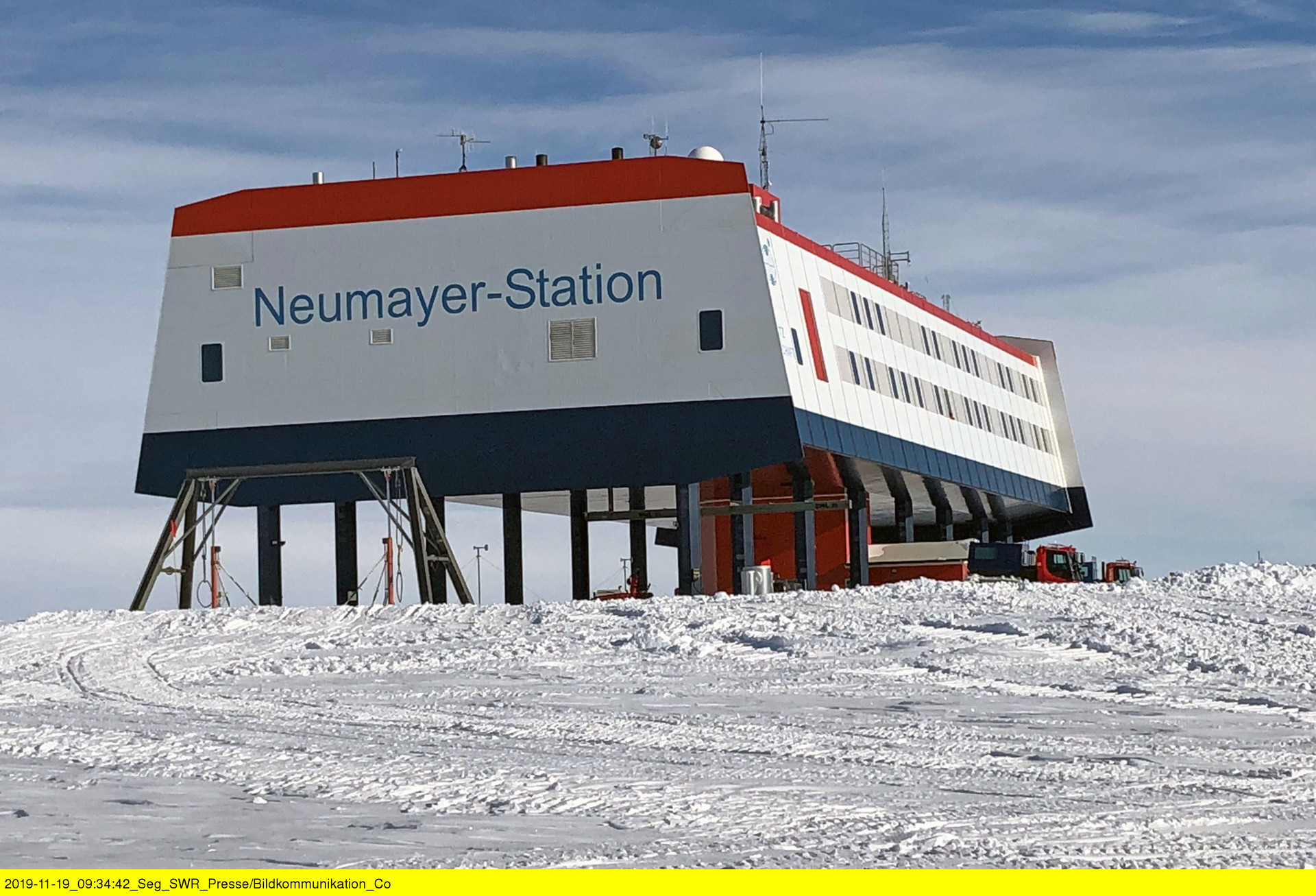 Auf der Neumayer-Station in der Antarktis wird vornehmlich Klimaforschung betrieben. (c) ZDF und SWR/Matthias Ebert
