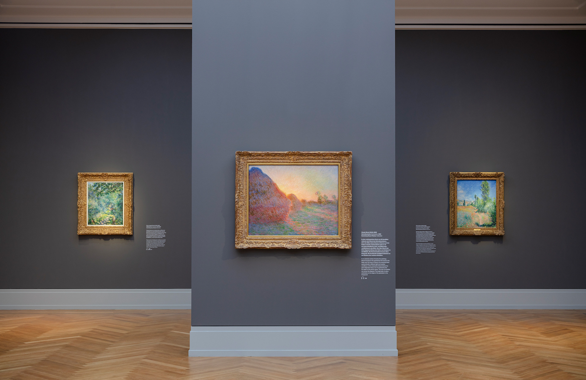 Museum Barberini - Ausstellungsansicht von Claude Monets Getreideschober, 1890 © ZDF/SWR/Museum Barberini/David v. Becker