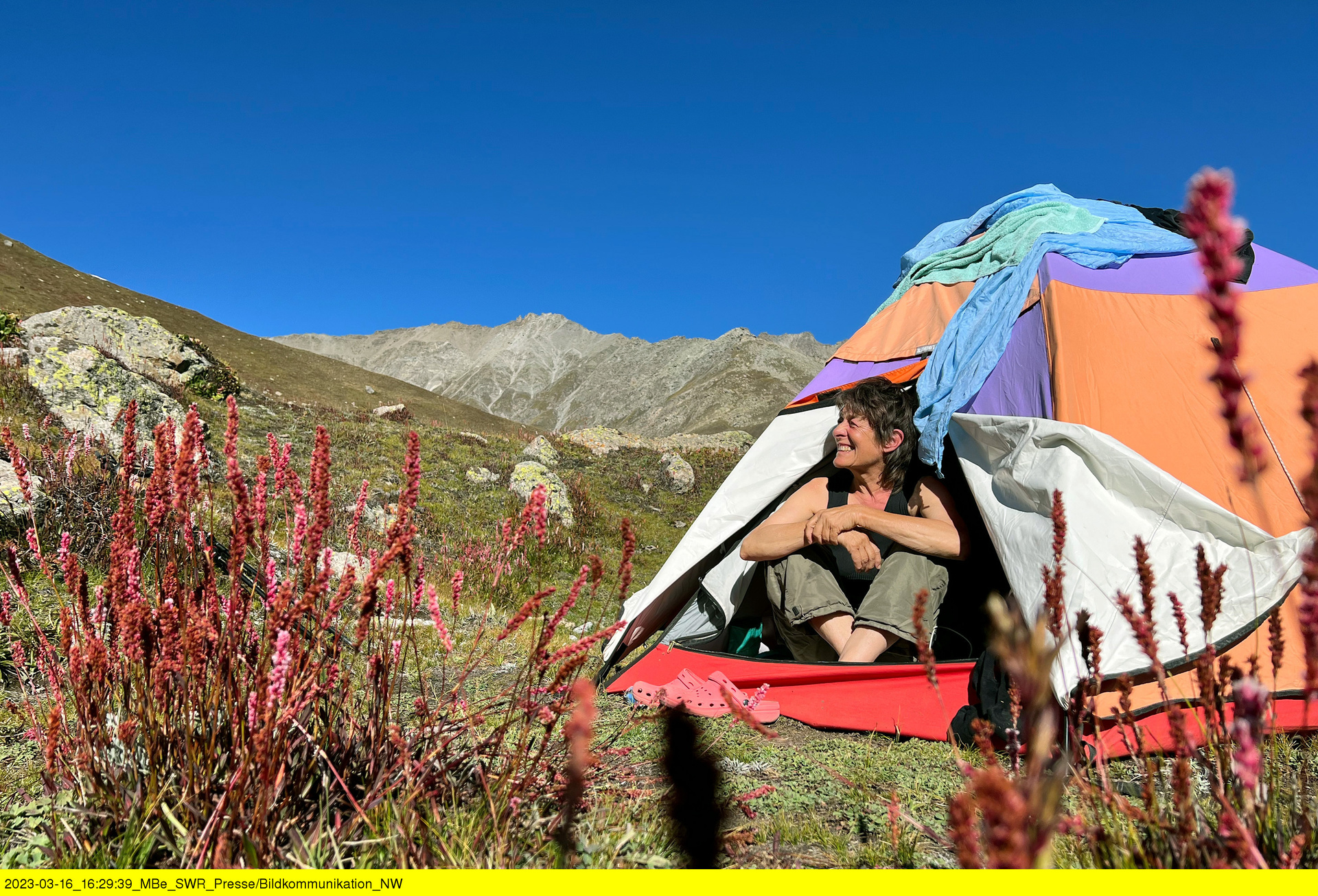 Zelten im Angesicht der Himalaya-Bergriesen: Margots Nachtlager am Nanga Parbat © ZDF/SWR