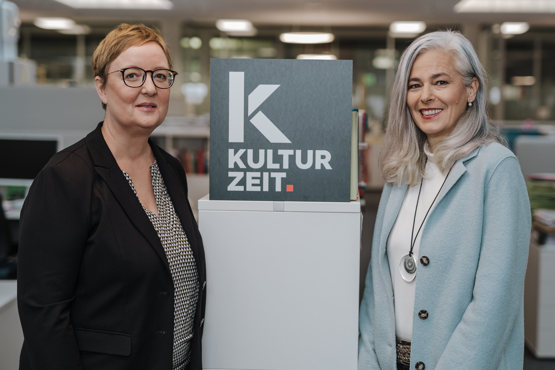 Anja Fix (ZDF) und Petra Bender (ARD), Redaktionsleiterinnen der 3sat-"Kulturzeit" © ZDF/Dennis Weissmantel