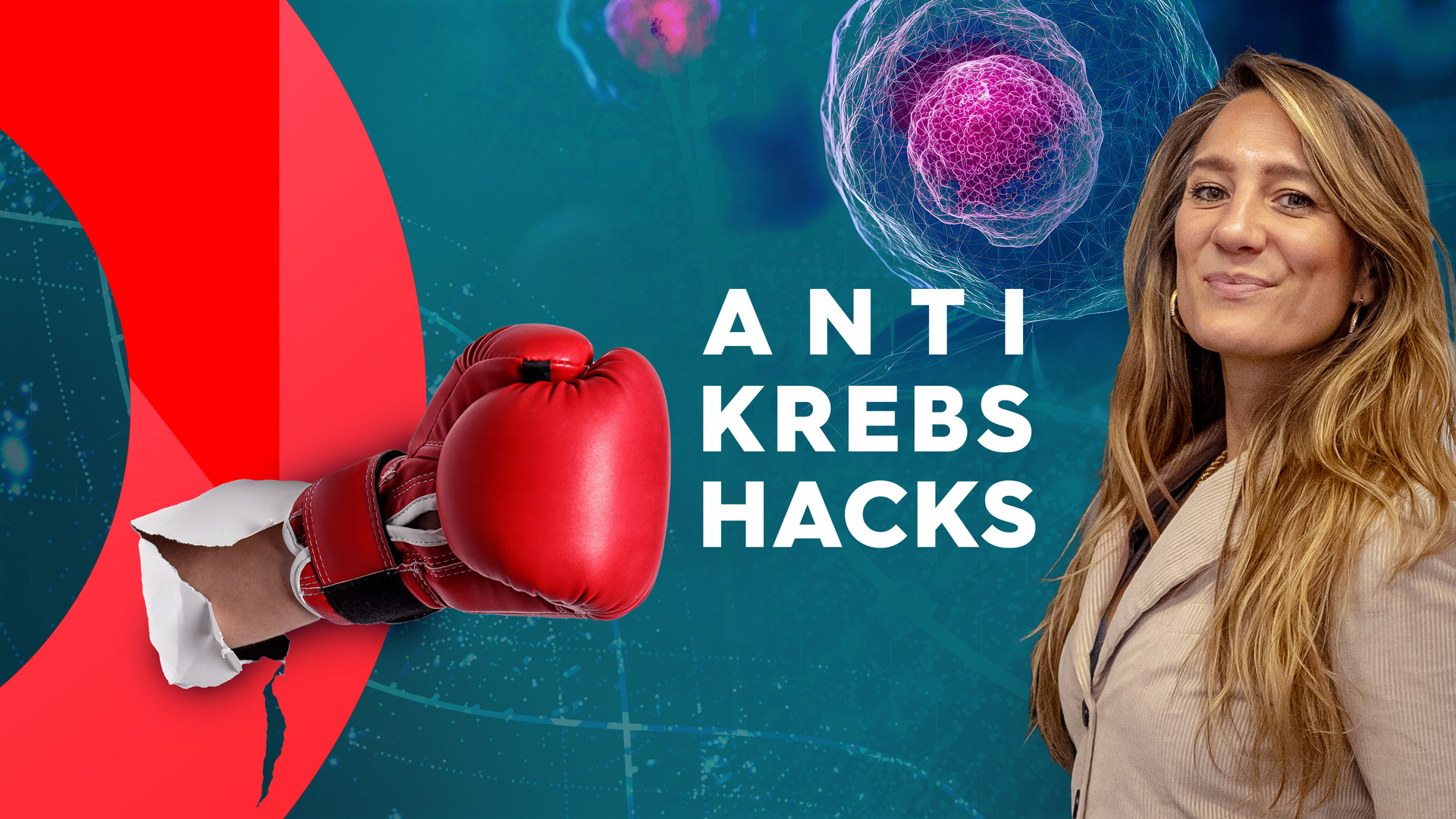 Jasmina Neudecker will herausfinden, wie sie ihr Krebsrisiko reduzieren kann und macht sich auf die Suche nach den Hacks gegen Krebs.

© ZDF und Andrea Rumpler, Grafik Andrea Wagner.