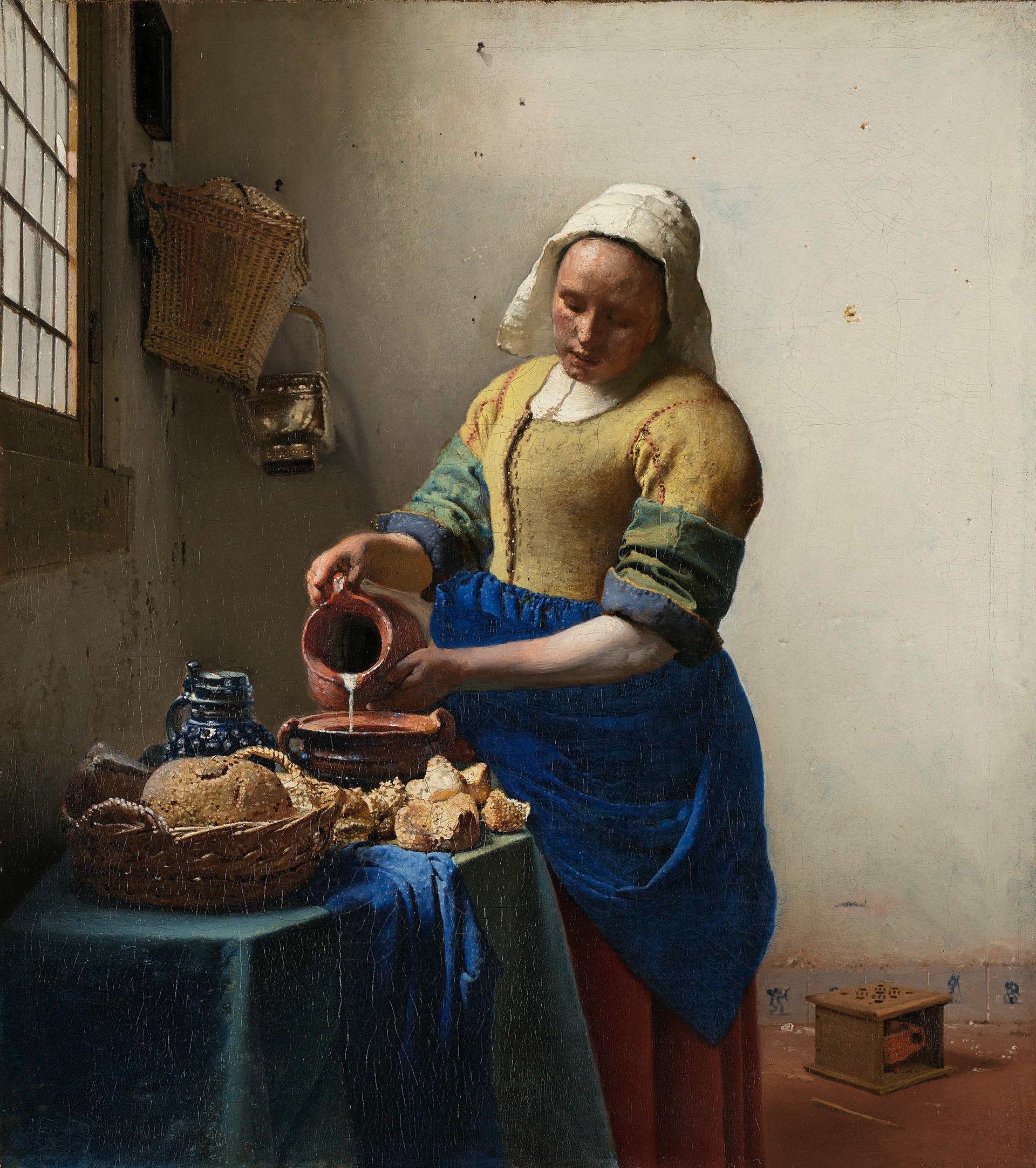 „Die Milchmagd“ (ca. 1658–1659) fängt eine einfache Arbeitsszene voller Ruhe, Licht und feiner Details ein – typisch Vermeer.
© ZDF und EXHIBITION ON SCREEN. „Die Milchmagd“ (ca. 1658–1659) fängt eine einfache Arbeitsszene voller Ruhe, Licht und feiner Details ein – typisch Vermeer.
© ZDF und EXHIBITION ON SCREEN.